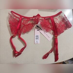 Agent Provocateur Red Elvie Suspender Size 5